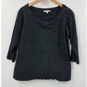 kleen Black 3/4 Sleeve Tunic Top With Pocket Size M